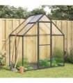 vidaXL Greenhouse with Base Frame Anthracite 169x114x195 cm Aluminium — Size: 169 x 114 x 195 cm
