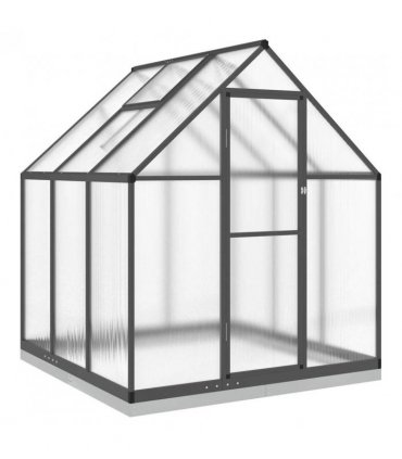 vidaXL Greenhouse with Base Frame Anthracite 169x169x202 cm Aluminium — Size: 169 x 169 x 202 cm
