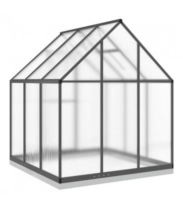 vidaXL Greenhouse with Base Frame Anthracite 169x169x202 cm Aluminium — Size: 169 x 169 x 202 cm