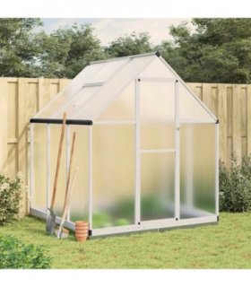 vidaXL Greenhouse with Base Frame Silver 169x169x202 cm Aluminium — Size: 169 x 169 x 202 cm