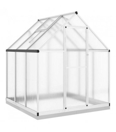 vidaXL Greenhouse with Base Frame Silver 169x169x202 cm Aluminium — Size: 169 x 169 x 202 cm