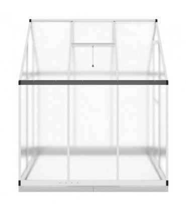vidaXL Greenhouse with Base Frame Silver 169x169x202 cm Aluminium — Size: 169 x 169 x 202 cm