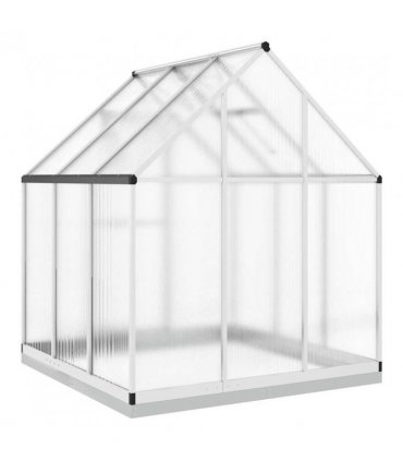 vidaXL Greenhouse with Base Frame Silver 169x169x202 cm Aluminium — Size: 169 x 169 x 202 cm