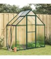 vidaXL Greenhouse with Base Frame Green 169x114x195 cm Aluminium — Size: 169 x 114 x 195 cm