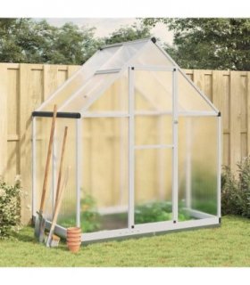 vidaXL Greenhouse with Base Frame Silver 169x114x202 cm Aluminium — Size: 169 x 114 x 202 cm