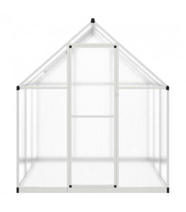 vidaXL Greenhouse with Base Frame Silver 169x169x195 cm Aluminium — Size: 169 x 169 x 195 cm