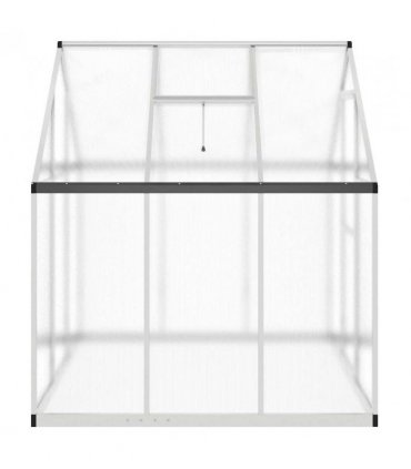vidaXL Greenhouse with Base Frame Silver 169x169x195 cm Aluminium — Size: 169 x 169 x 195 cm