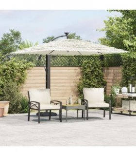 vidaXL Garden Parasol with Steel Pole White 246x246x230 cm — Size: 246 x 246 x 230 cm