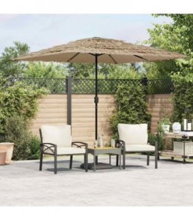 vidaXL Garden Parasol with Steel Pole Brown 248x248x248 cm — Size: 248 x 248 x 248 cm