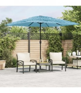 vidaXL Garden Parasol with Steel Pole Blue 248x248x248 cm — Size: 248 x 248 x 248 cm
