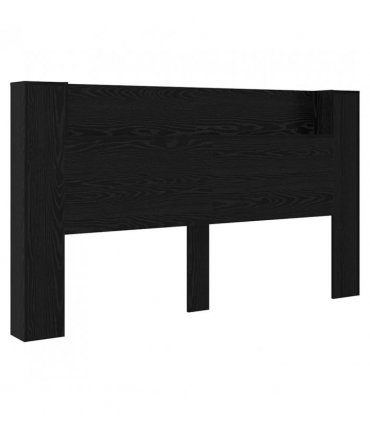 vidaXL Headboard with Storage and LED Black Oak Engineered Wood — Size: 180 cm
