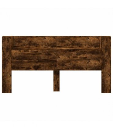 vidaXL Headboard with Storage and LED Smoked Oak Engineered Wood — Size: 200 cm