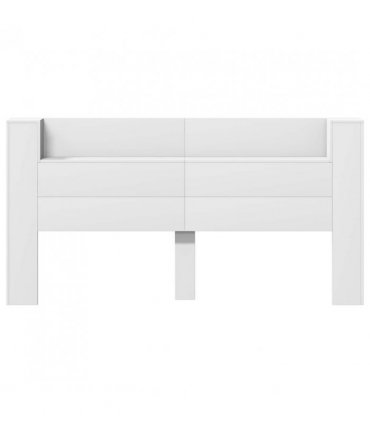 vidaXL Headboard with Storage and LED White Engineered Wood — Size: 200 cm