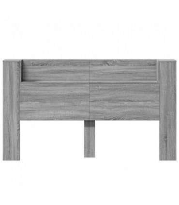 vidaXL Headboard with Storage and LED Grey Sonoma Engineered Wood — Size: 180 cm