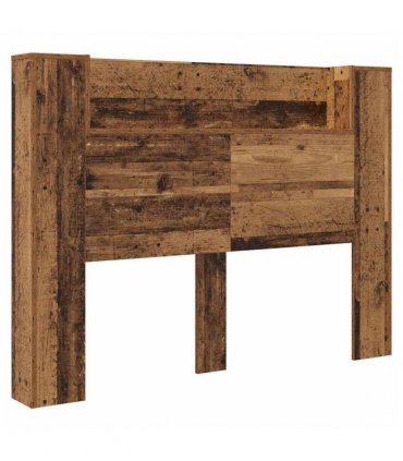 vidaXL Headboard with Storage and LED Old Wood Engineered Wood — Size: 140 cm