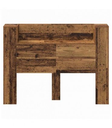 vidaXL Headboard with Storage and LED Old Wood Engineered Wood — Size: 140 cm