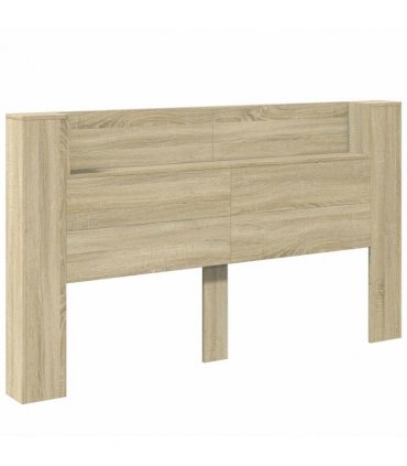 vidaXL Headboard with Storage and LED Sonoma Oak Engineered Wood — Size: 180 cm
