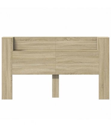 vidaXL Headboard with Storage and LED Sonoma Oak Engineered Wood — Size: 180 cm