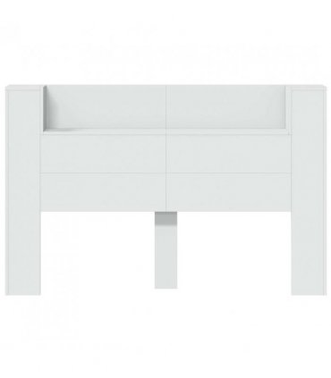 vidaXL Headboard with Storage and LED White Engineered Wood — Size: 160 cm