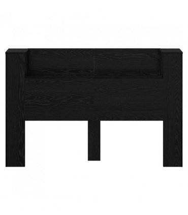 vidaXL Headboard with Storage and LED Black Oak Engineered Wood — Size: 160 cm