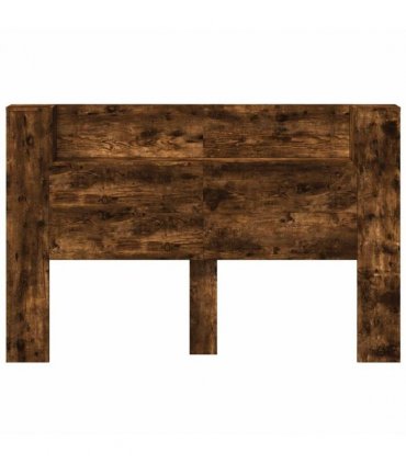 vidaXL Headboard with Storage and LED Smoked Oak Engineered Wood — Size: 160 cm