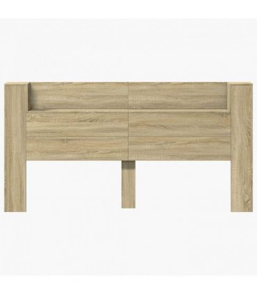 vidaXL Headboard with Storage and LED Sonoma Oak Engineered Wood — Size: 200 cm