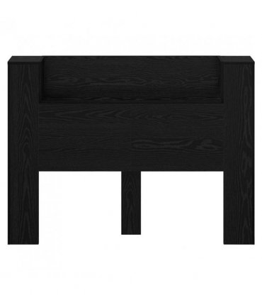 vidaXL Headboard with Storage and LED Black Oak Engineered Wood — Size: 140 cm