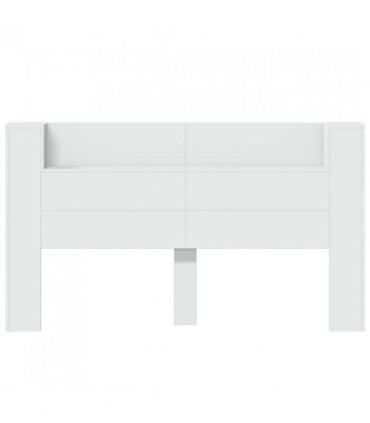 vidaXL Headboard with Storage and LED White Engineered Wood — Size: 180 cm