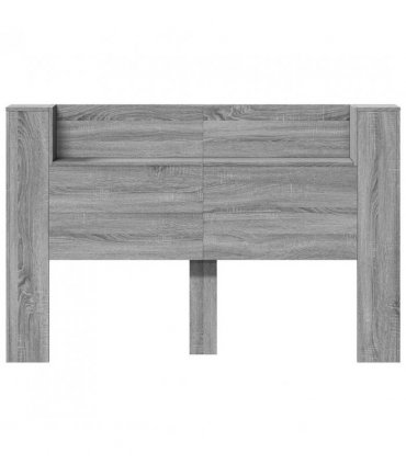 vidaXL Headboard with Storage and LED Grey Sonoma Engineered Wood — Size: 160 cm