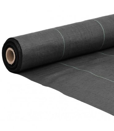 vidaXL Weed Membrane Black 1x25 m PP — Size: 1 x 25 m (150 g/m²)