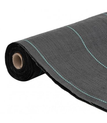 vidaXL Weed Membrane Black 0.5x50 m PP — Size: 0.5 x 50 m (100 g/m²)