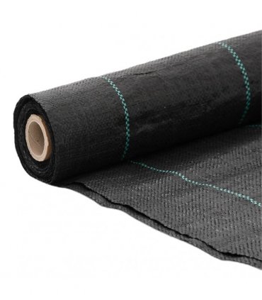 vidaXL Weed Membrane Black 2x100 m PP — Size: 2 x 100 m (100 g/m²)