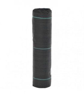 vidaXL Weed Membrane Black 0.5x100 m PP — Size: 0.5 x 100 m (100 g/m²)