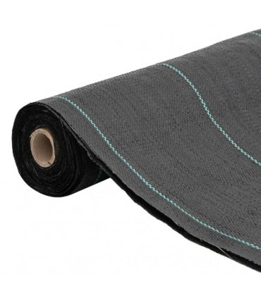 vidaXL Weed Membrane Black 0.5x100 m PP — Size: 0.5 x 100 m (100 g/m²)
