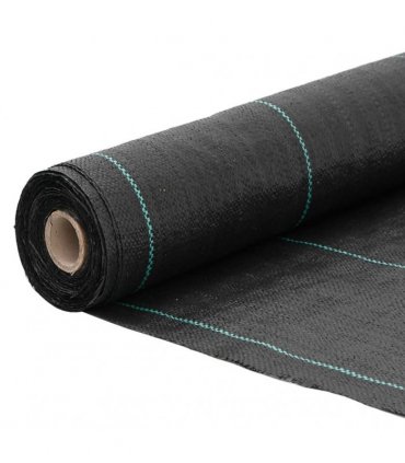 vidaXL Weed Membrane Black 0.5x100 m PP — Size: 0.5 x 100 m (100 g/m²)