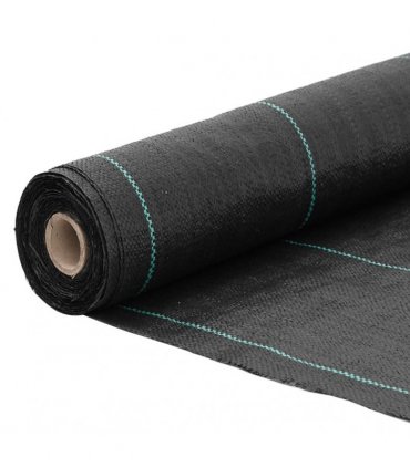 vidaXL Weed Membrane Black 1.5x50 m PP — Size: 1.5 x 50 m (100 g/m²)