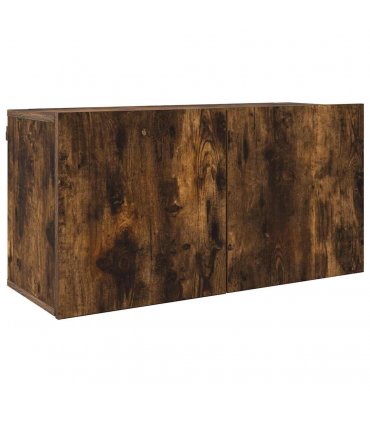 vidaXL 4 Piece TV Wall Units Smoked Oak Engineered Wood