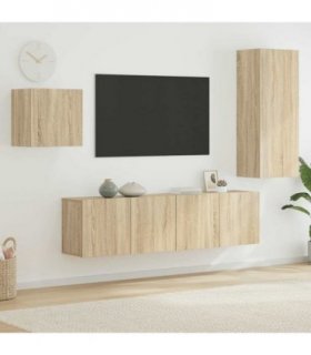 vidaXL TV Wall Unit | Sonoma Oak | Engineered Wood | Medium | TV Wall Unit
