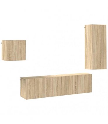 vidaXL TV Wall Unit | Sonoma Oak | Engineered Wood | Medium | TV Wall Unit