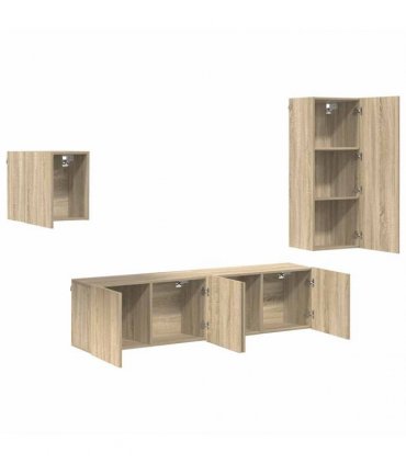 vidaXL TV Wall Unit | Sonoma Oak | Engineered Wood | Medium | TV Wall Unit