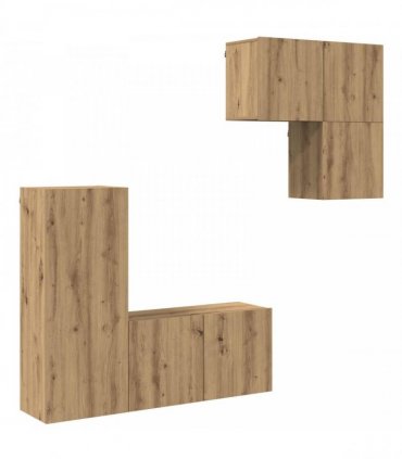 vidaXL TV Cabinet Wall-mounted 4 pcs Artisan Oak Engineered Wood