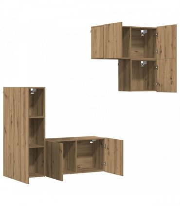 vidaXL TV Cabinet Wall-mounted 4 pcs Artisan Oak Engineered Wood