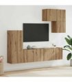 vidaXL TV Wall Unit Wall-mounted 5 pcs Artisan Oak Engineered Wood