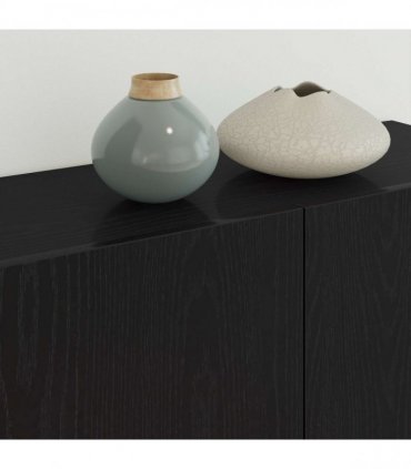vidaXL TV Wall Unit Wall-mounted 5 pcs Black Oak Engineered Wood