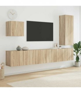 vidaXL TV Wall Unit | Sonoma oak | Engineered wood | Floating TV Wall Unit