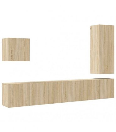 vidaXL TV Wall Unit | Sonoma oak | Engineered wood | Floating TV Wall Unit
