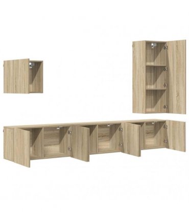 vidaXL TV Wall Unit | Sonoma oak | Engineered wood | Floating TV Wall Unit