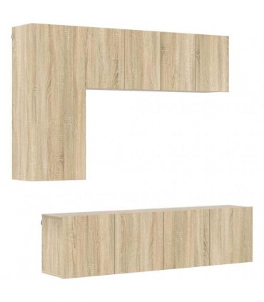 vidaXL 5 Piece TV Wall Units Sonoma Oak Engineered Wood