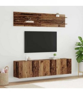 vidaXL TV Units Wall-mounted 6 pcs Old wood Engineered wood