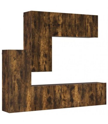 vidaXL 5 Piece TV Wall Units Smoked Oak Engineered Wood — V0671980874